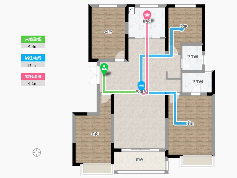 陕西省-榆林市-逸晟一品-136.00-户型库-动静线