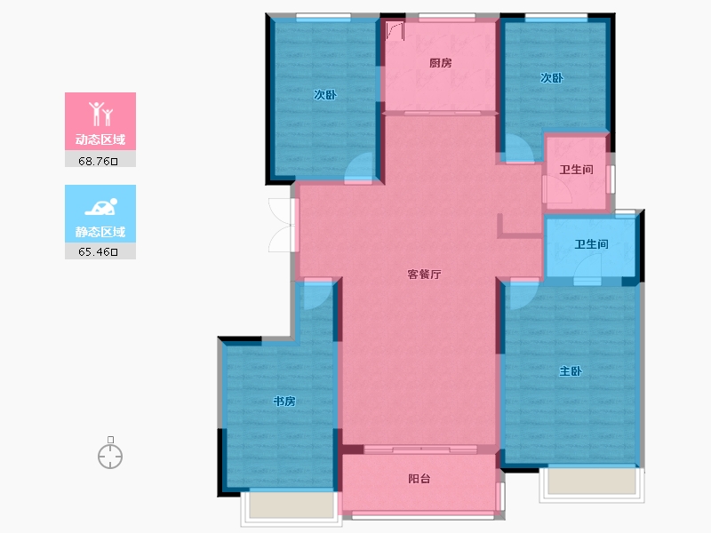 陕西省-榆林市-逸晟一品-136.00-户型库-动静分区