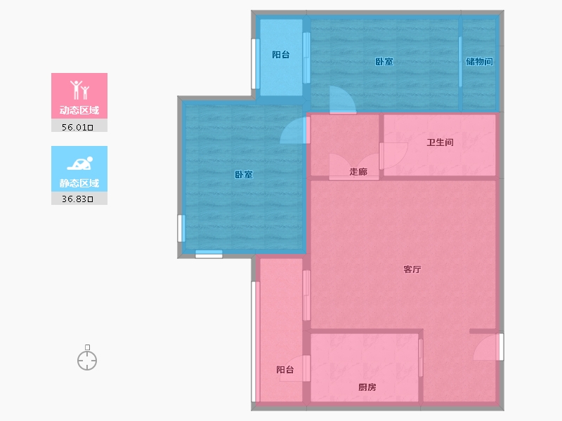 北京-北京市-三里河一区-3号院-76.00-户型库-动静分区