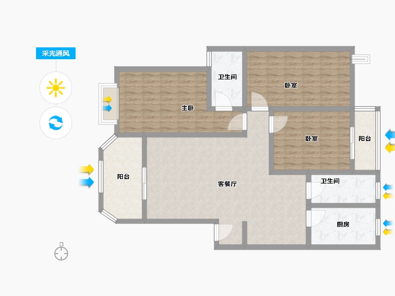 湖北省-宜昌市-云锦花园-120.00-户型库-采光通风