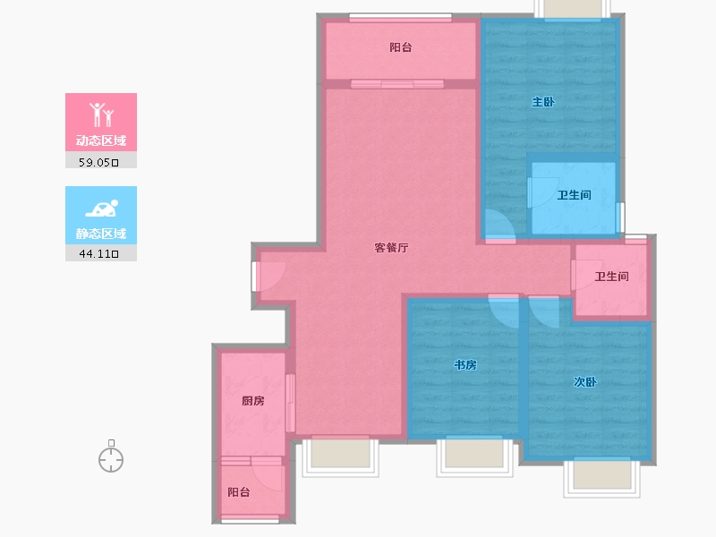 四川省-成都市-人居樾江峰荟-123.64-户型库-动静分区