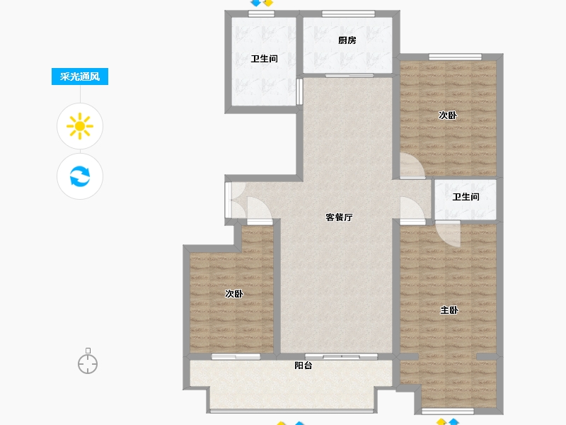 山东省-临沂市-四季长安-130.00-户型库-采光通风