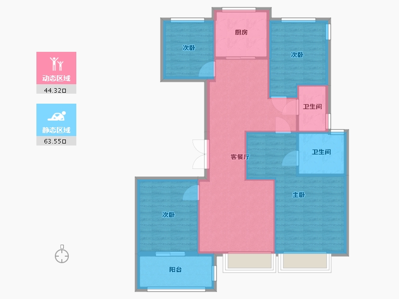 浙江省-杭州市-天润西麓府-90.00-户型库-动静分区