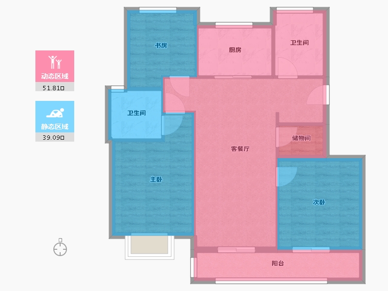 浙江省-温州市-保利大国璟-90.00-户型库-动静分区