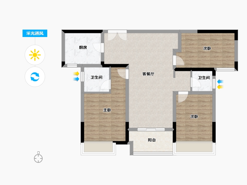 河南省-驻马店市-新蔡建业森林半岛2期-91.20-户型库-采光通风