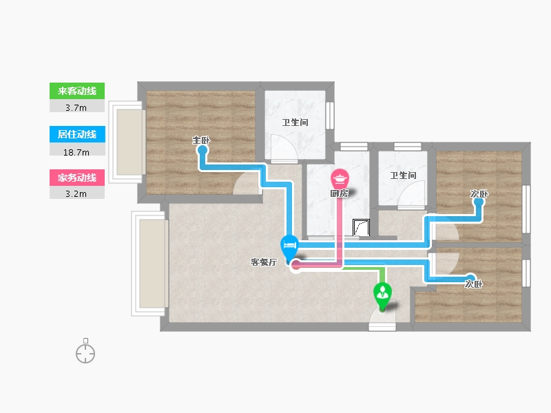 北京-北京市-春风和院-60.00-户型库-动静线