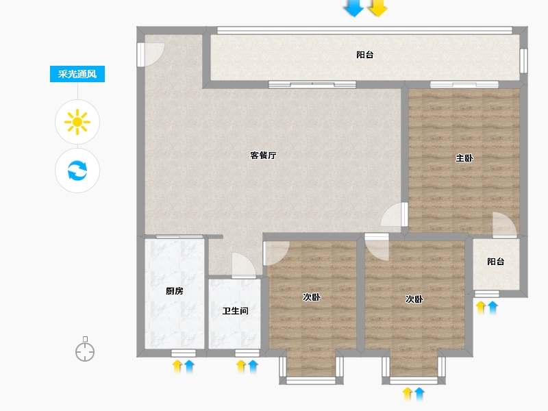 湖北省-十堰市-诗源华府小区-103.12-户型库-采光通风