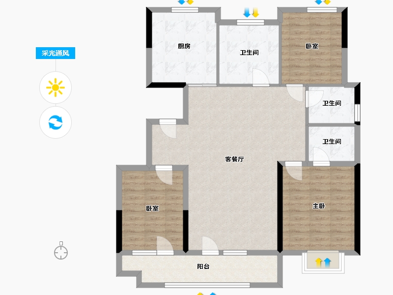 河北省-唐山市- 均和宸玥府-112.00-户型库-采光通风