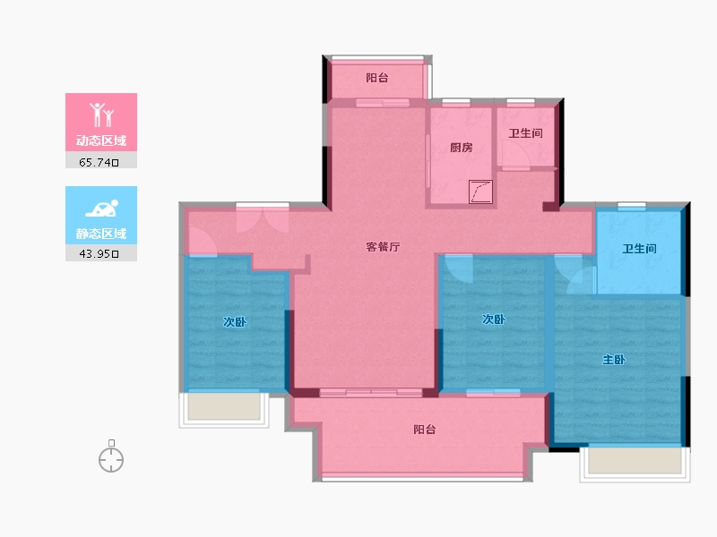 河南省-焦作市-武陟建业未来城-98.00-户型库-动静分区