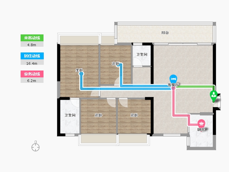 贵州省-铜仁市-天辰玖悦府-119.62-户型库-动静线