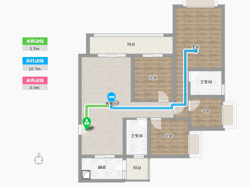 重庆-重庆市-龙湖春江天镜-96.00-户型库-动静线