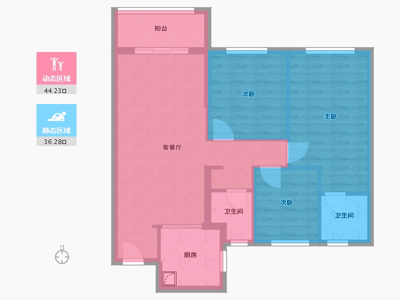 福建省-福州市-龙湖·春江天玺-76.00-户型库-动静分区