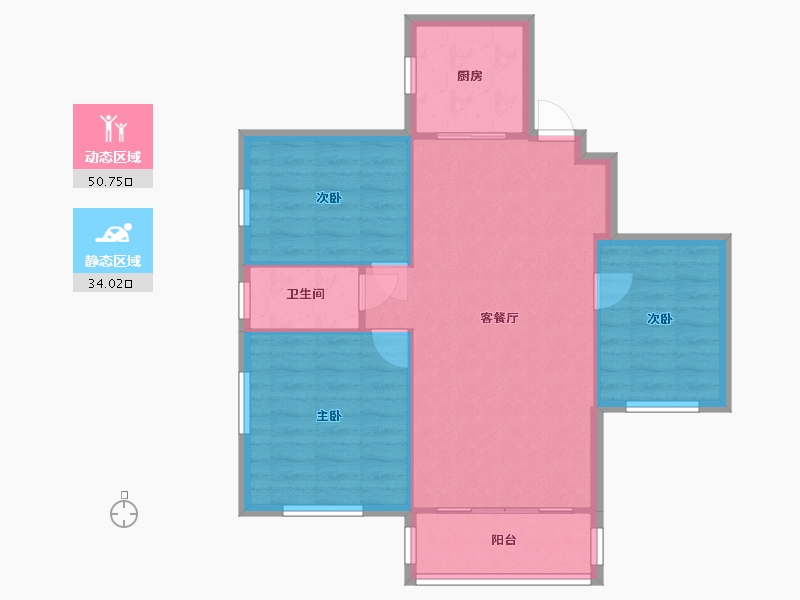 广东省-广州市-槎龙公安宿舍-79.10-户型库-动静分区