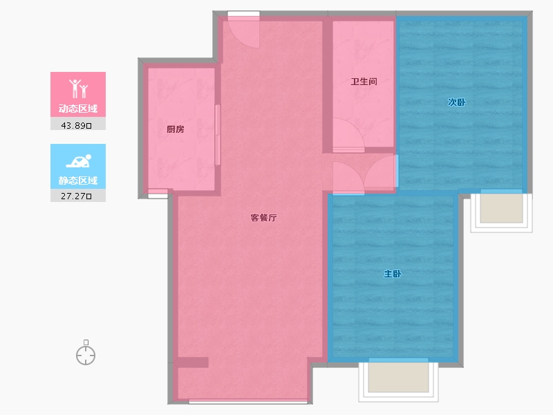 辽宁省-大连市-海湾城-73.00-户型库-动静分区