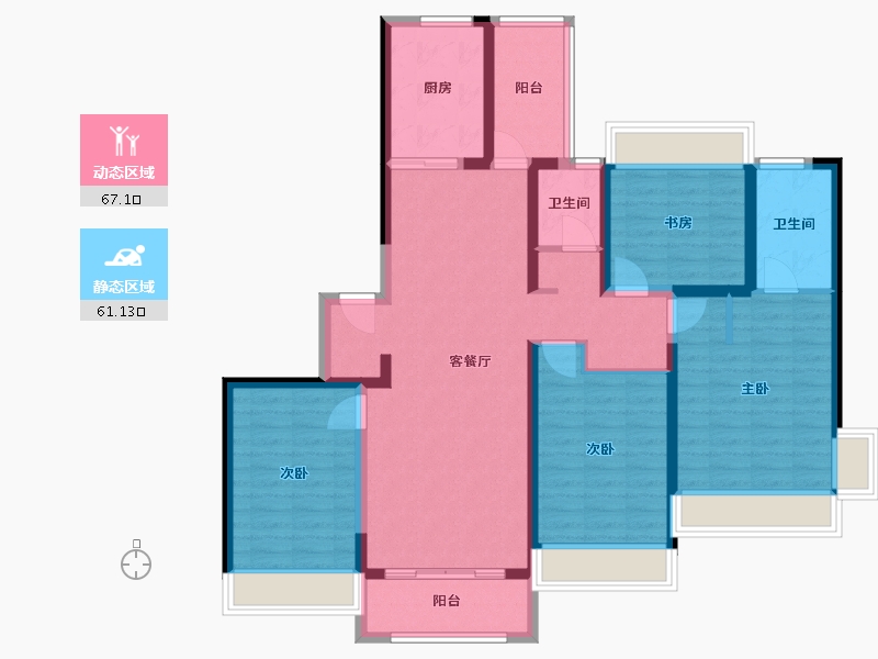 上海-上海市-中皇·北岸锦源-113.12-户型库-动静分区