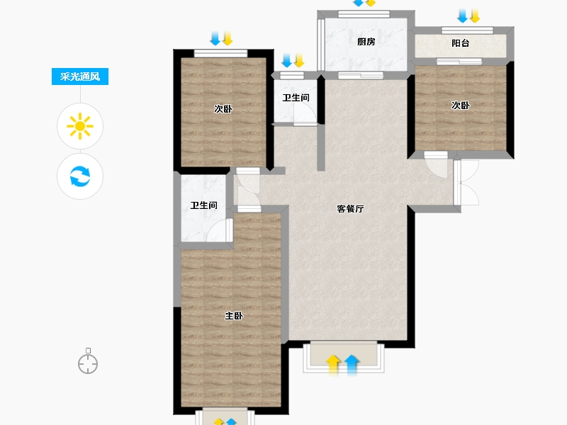 河南省-郑州市-泉舜上城-97.00-户型库-采光通风