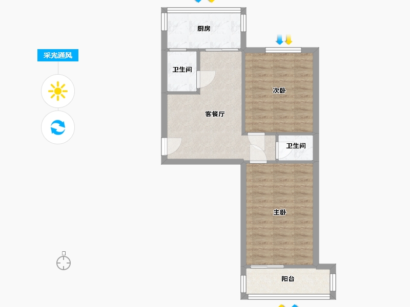 陕西省-西安市-西变公司丰登小区-55.00-户型库-采光通风