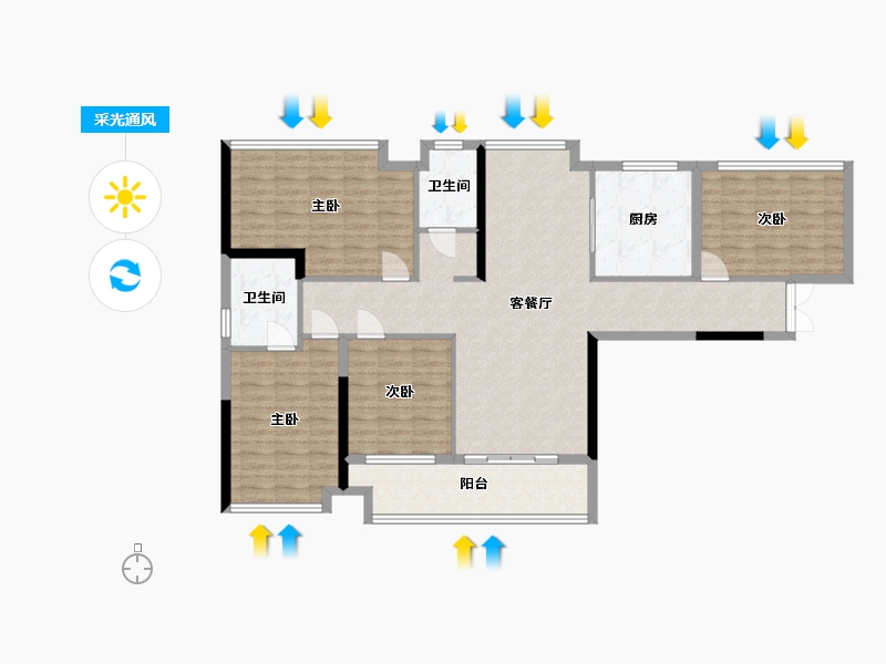 江西省-吉安市-万石垄-108.00-户型库-采光通风