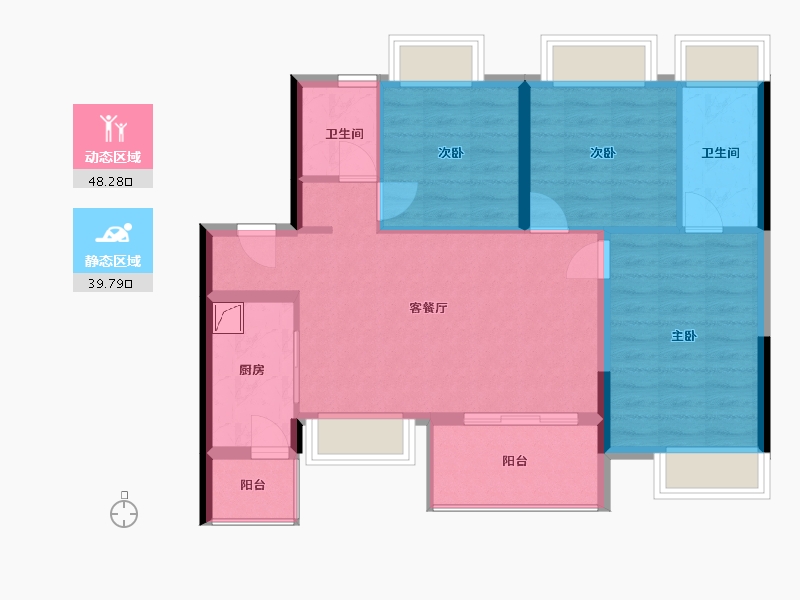 广东省-广州市-富力南驰富颐华庭-89.00-户型库-动静分区