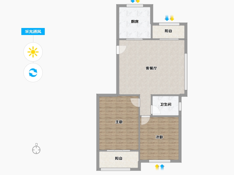 浙江省-绍兴市-尚望名苑-83.90-户型库-采光通风