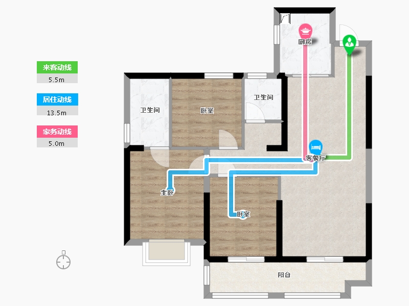 湖南省-益阳市-步步高新天地-109.03-户型库-动静线