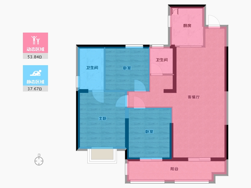 湖南省-益阳市-步步高新天地-109.03-户型库-动静分区