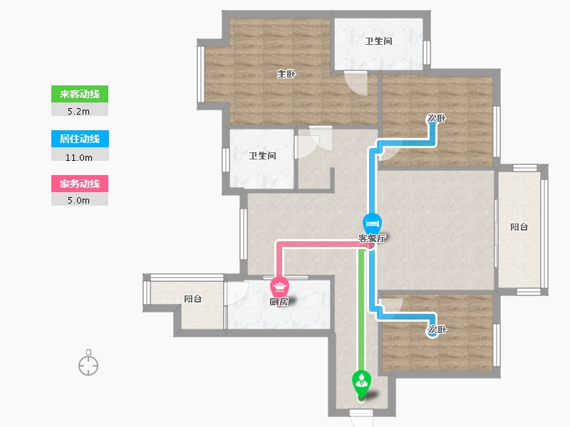 贵州省-贵阳市-万科悦城-东区-98.00-户型库-动静线