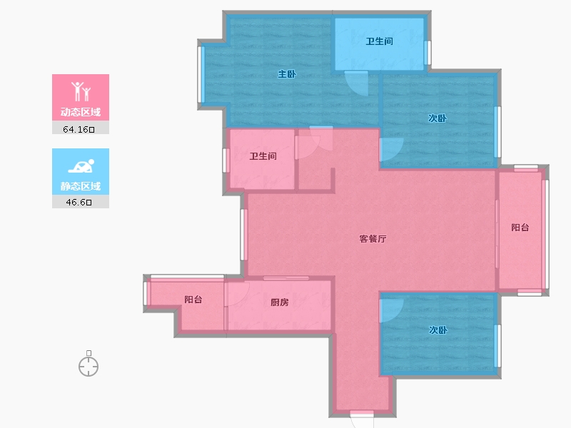 贵州省-贵阳市-万科悦城-东区-98.00-户型库-动静分区