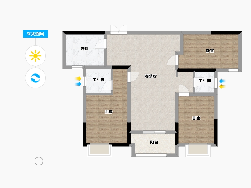 河南省-驻马店市-新蔡建业森林半岛2期-91.20-户型库-采光通风