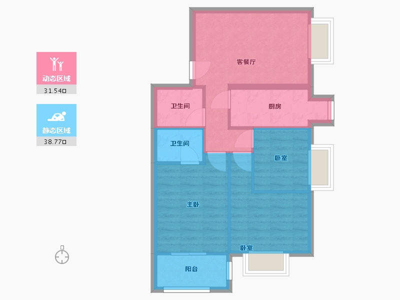 北京-北京市-银地家园-71.60-户型库-动静分区