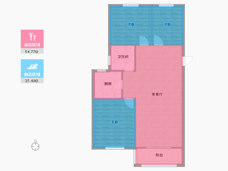 江苏省-南京市-海科新寓-86.00-户型库-动静分区