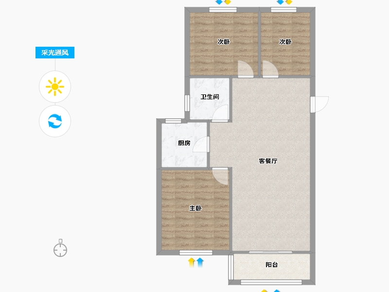 江苏省-南京市-海科新寓-86.00-户型库-采光通风