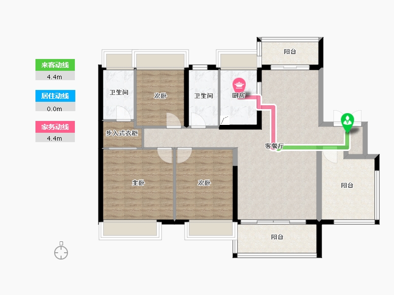 广东省-江门市-台山保利中央公馆-107.00-户型库-动静线