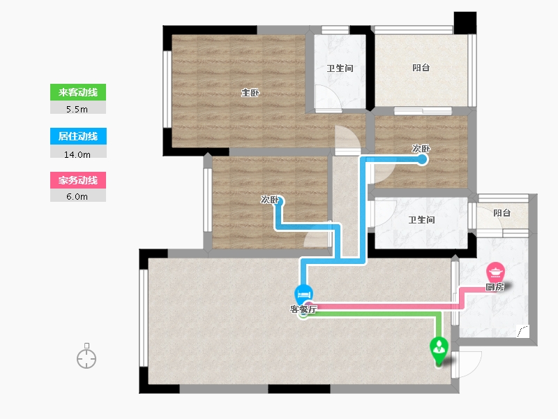 四川省-绵阳市-文庭雅居-90.00-户型库-动静线