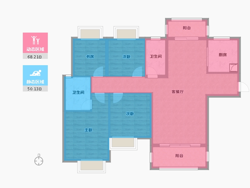 湖南省-邵阳市-友谊国际住宅小区-112.00-户型库-动静分区