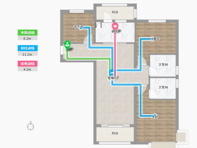 山东省-淄博市-淄博碧桂园-95.00-户型库-动静线