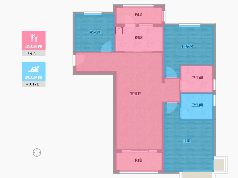 山东省-淄博市-淄博碧桂园-95.00-户型库-动静分区