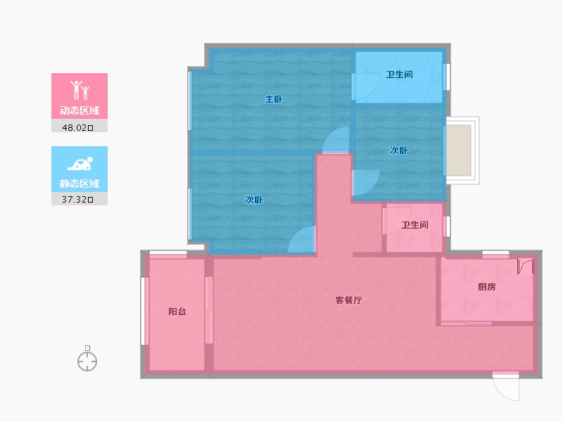 福建省-福州市-金辉观澜云筑-78.00-户型库-动静分区