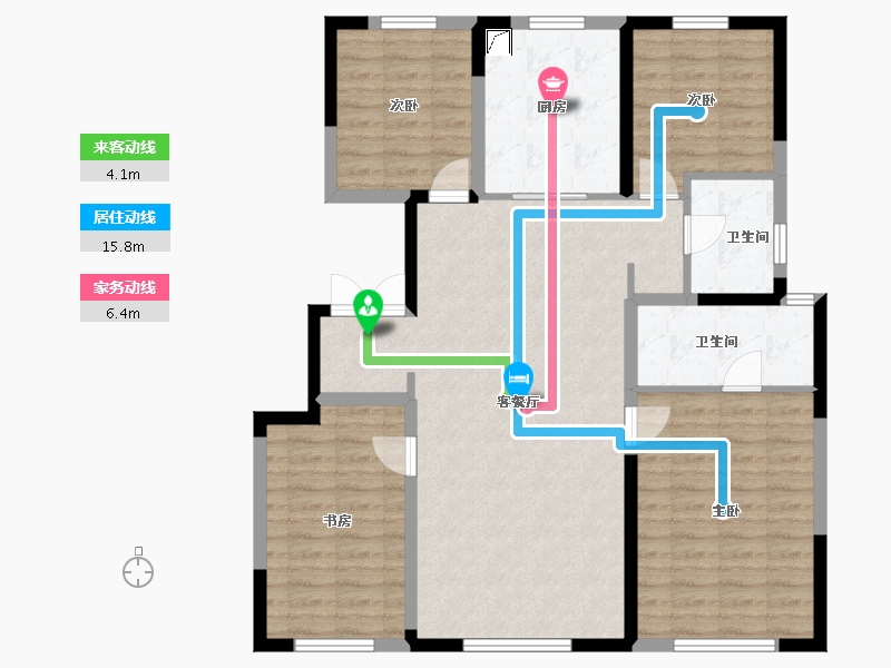 内蒙古自治区-赤峰市-盛景嘉苑-130.00-户型库-动静线