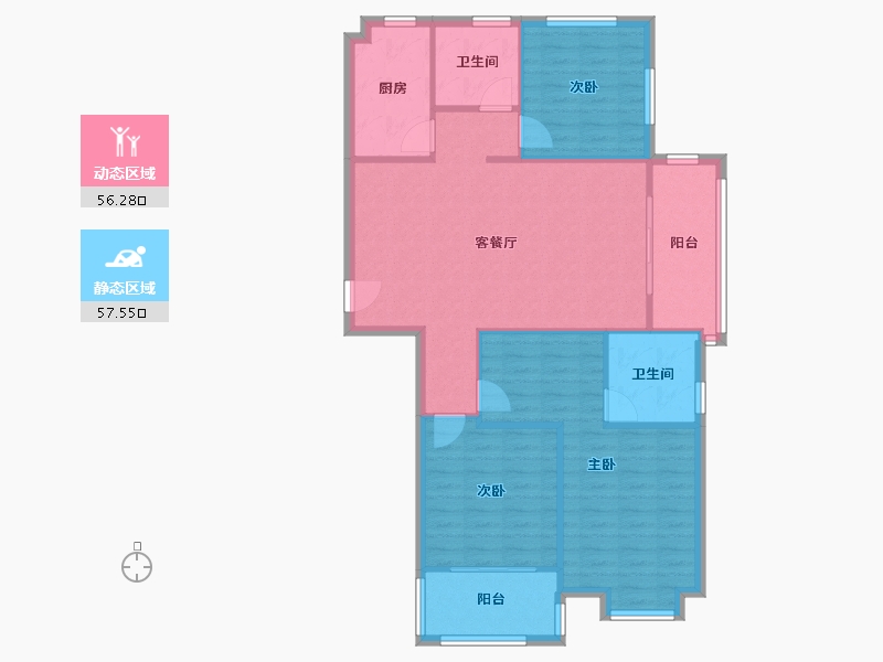 浙江省-温州市-汤锦园-100.00-户型库-动静分区