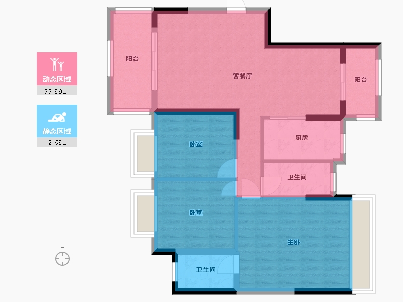 广东省-梅州市-鸿贵园-93.00-户型库-动静分区