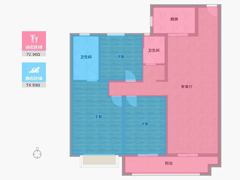 江苏省-宿迁市-新城·玺樾府-117.00-户型库-动静分区