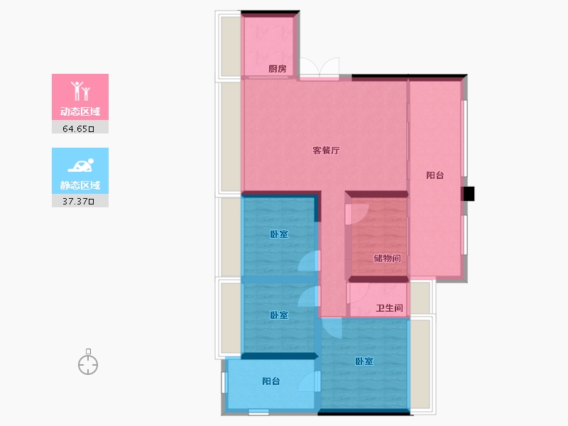 四川省-宜宾市-丽雅·九里长江-一期-110.00-户型库-动静分区