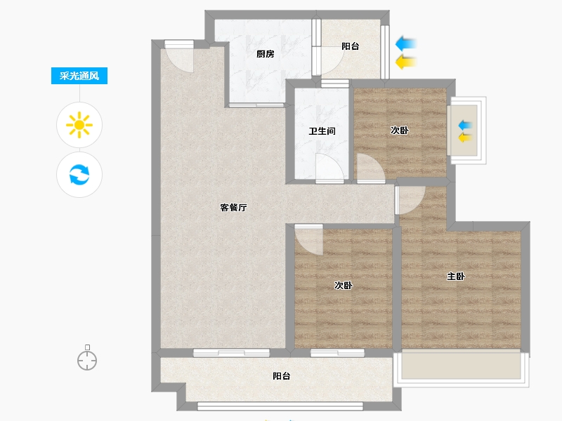 广东省-汕头市-璟珑湾-79.89-户型库-采光通风