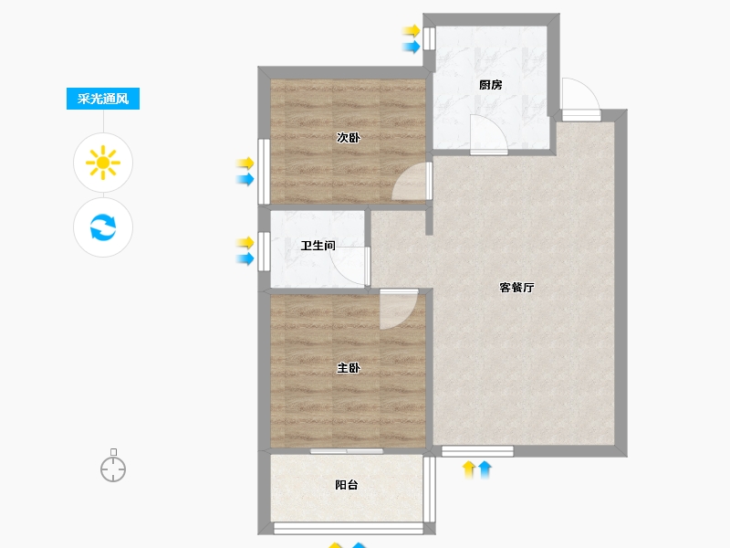 湖北省-武汉市-江南新天地-59.06-户型库-采光通风