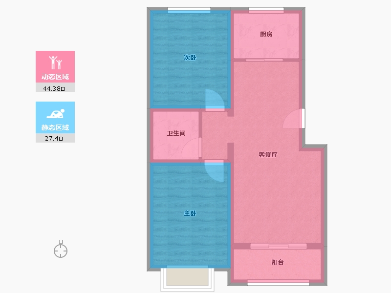 山西省-晋中市-新晋院-71.85-户型库-动静分区