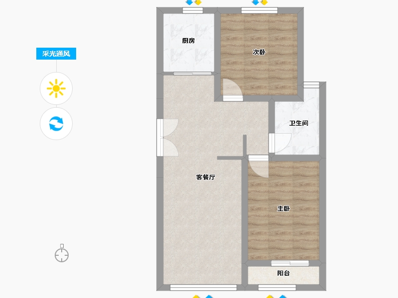 山东省-威海市-丹霞小区-67.55-户型库-采光通风