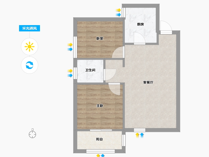 湖北省-武汉市-江南新天地-75.82-户型库-采光通风