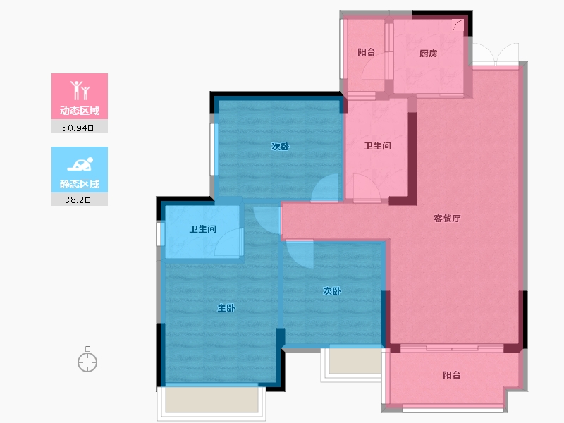 四川省-广安市-加德城市豪庭-96.00-户型库-动静分区