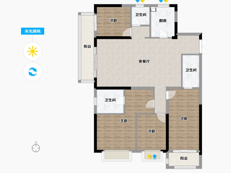 湖北省-武汉市-城投联投江南岸-150.00-户型库-采光通风